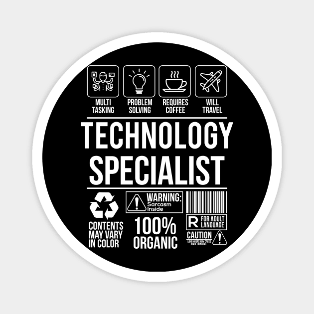 Technology Specialist Funny Humor Label Magnet by Mellowdellow